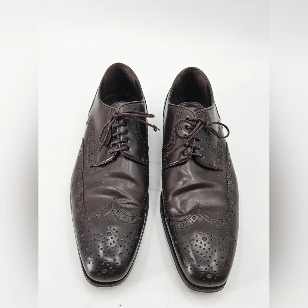 Hugo BOSS Men's BROWN Leather WINGTIP Oxford Shoes Sz 11 *READ*